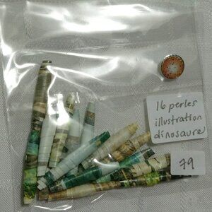 One-of-a-kind handmade/hand rolled paper beads/jewelry making/craft supplies/DIY